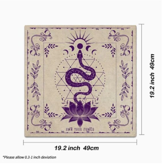 Tarot Cloth Moon Phase Snake Own Your Power 19 X 19 NWT - Picture 2 of 2